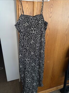 a new day Black and White Animal Print Maxi Dress